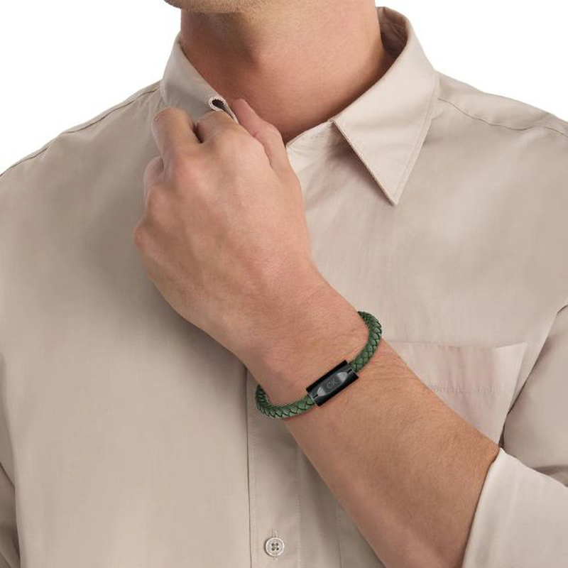 Calvin Klein bold leather men's bracelet-null