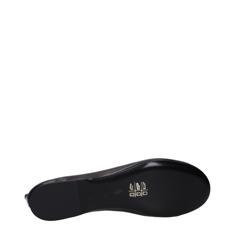 Black leather ballet flats-null