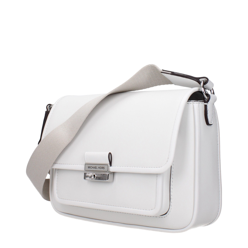 White leather crossbody bag-null