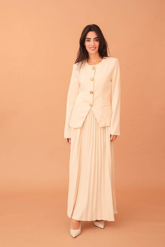 Margaret pleated skirt - cream-null