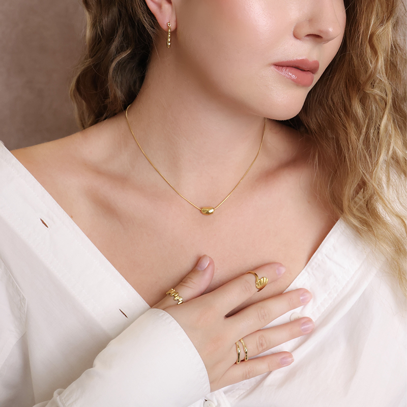 Double line ring - high quality silver 925 gold plated-null