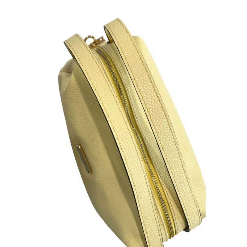 Yellow leather women shoulder bag-null