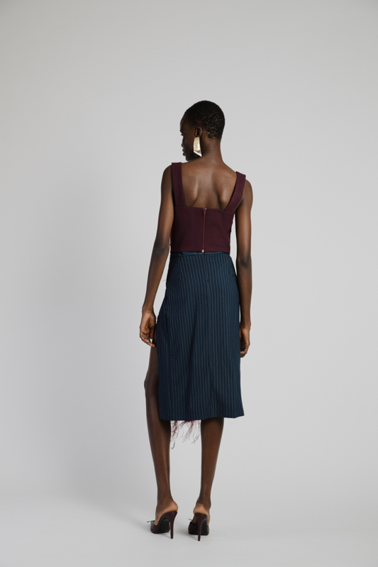 Studio83 midi skirt with feathers-null