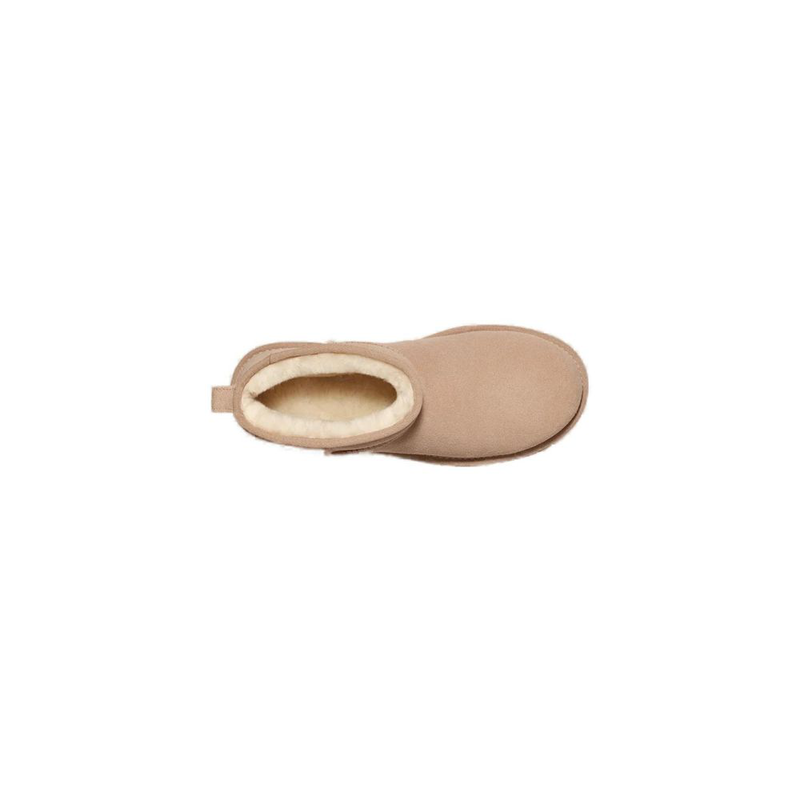 Beige suede leather ankle boots-null