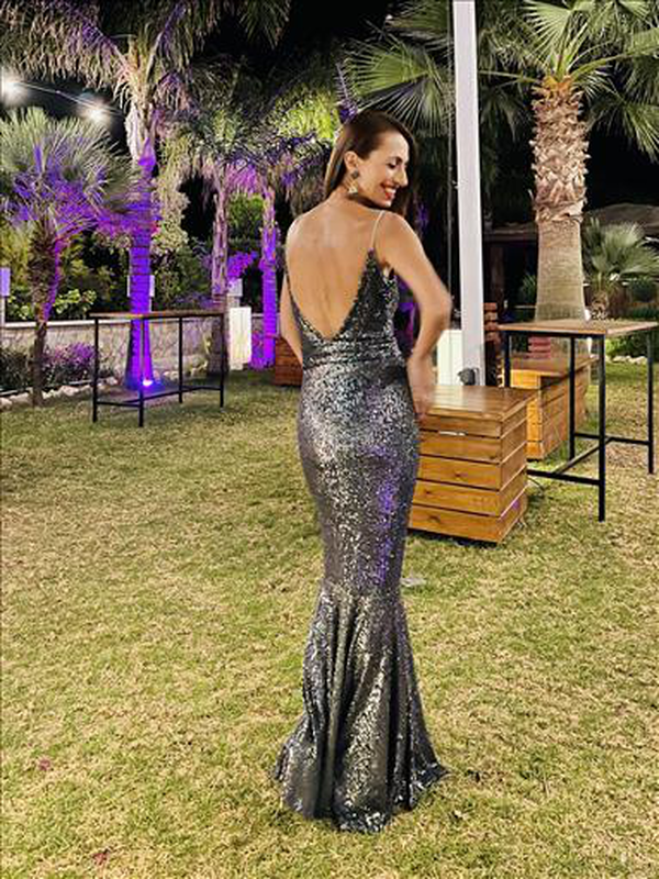 Dress maxi sequin image number null