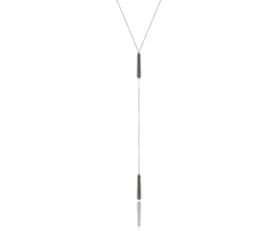 Concordia zircon tie necklace, Black Zircon, medium