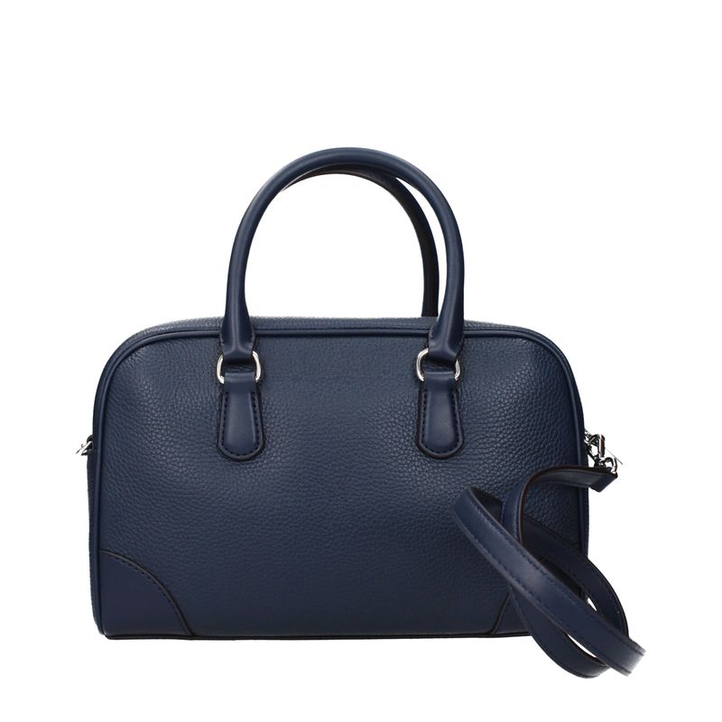 Blue leather handbag-null