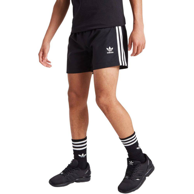 Adidas originals boys 3-stripes swim short, Black, medium
