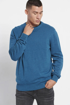 Funkybuddha knitwear r-neck, Midblue, medium