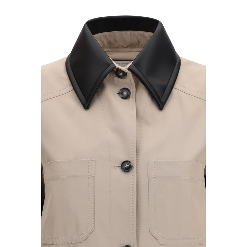 Beige polyester coat-null