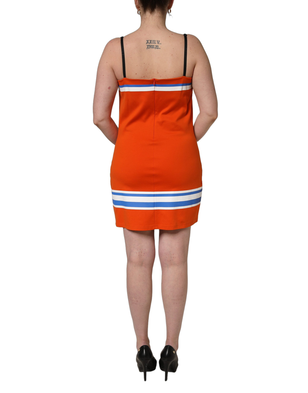 Orange cotton superbowl football inspired mini dress-null
