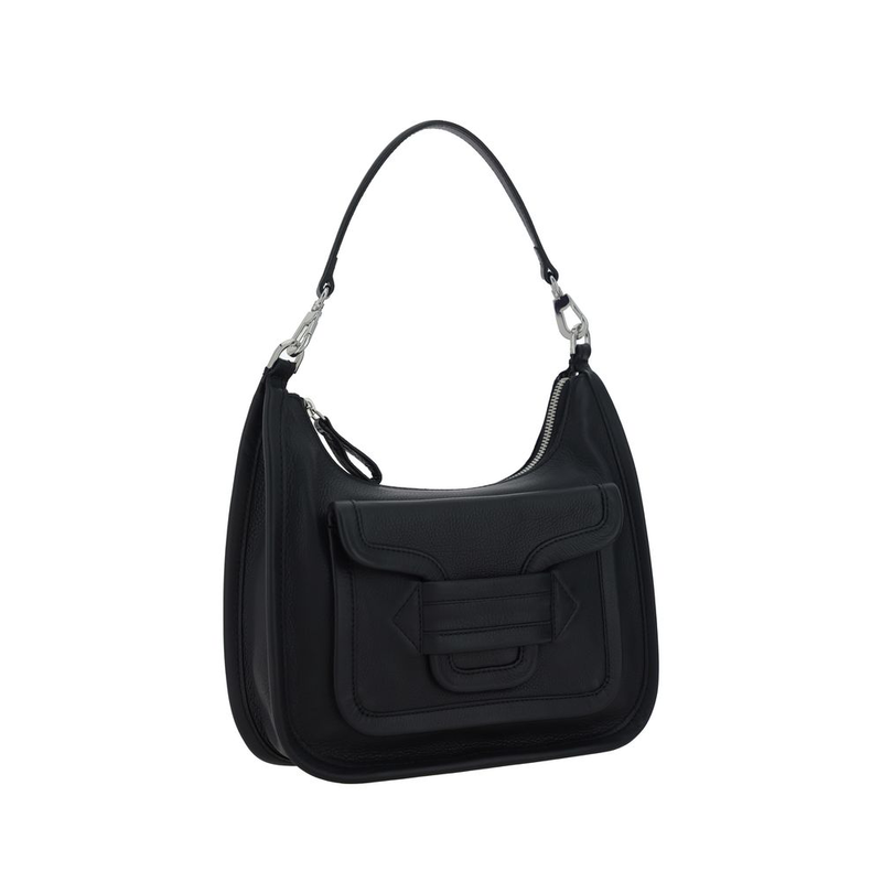 Black calf leather bos taurus shoulder bag-null