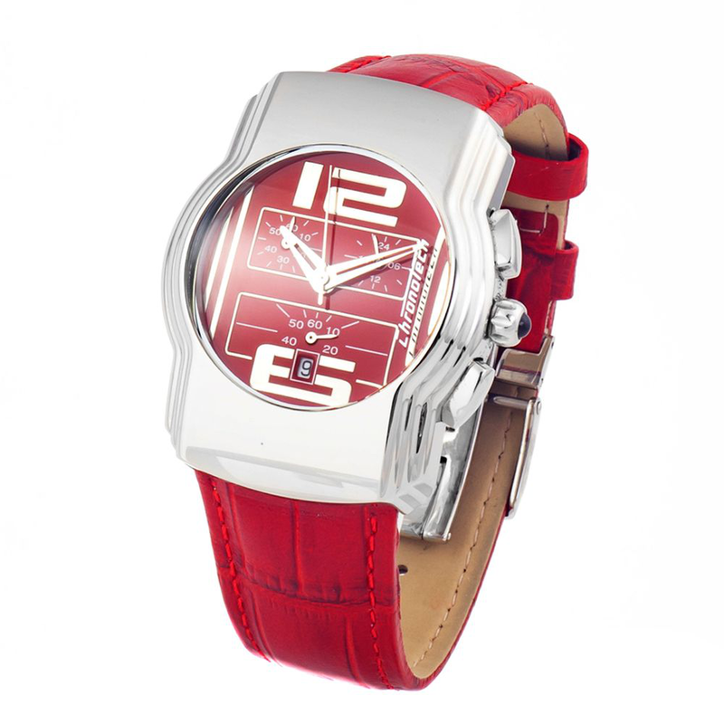 Multicolor leather dress watch-null