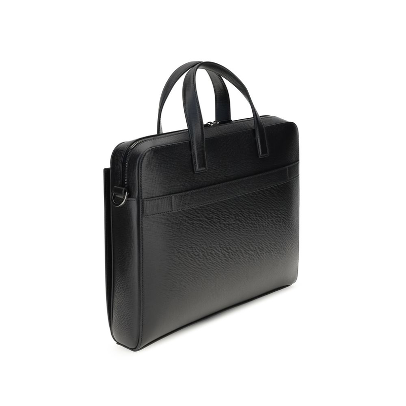 Black calf leather bos taurus briefcase-null
