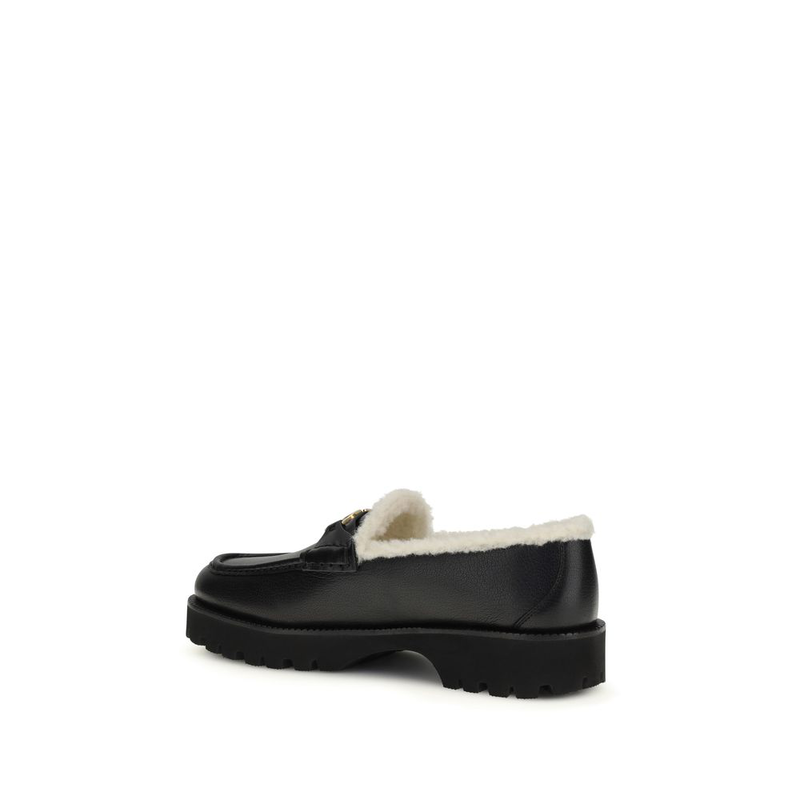 Black calf leather bos taurus slip-on loafers-null