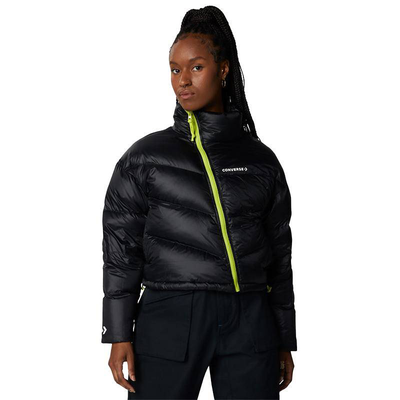 Converse womens short down jacket, Black, medium