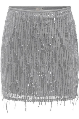 Only spacy skirt sequins, Silver, medium