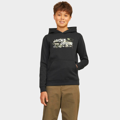 Outdoor logo sweat hood junior, Black, medium
