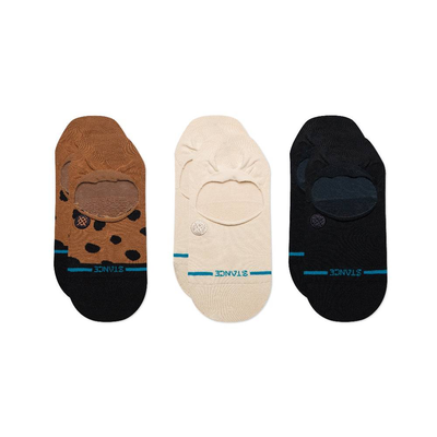 Leopard no show 3-pack, Brown, medium