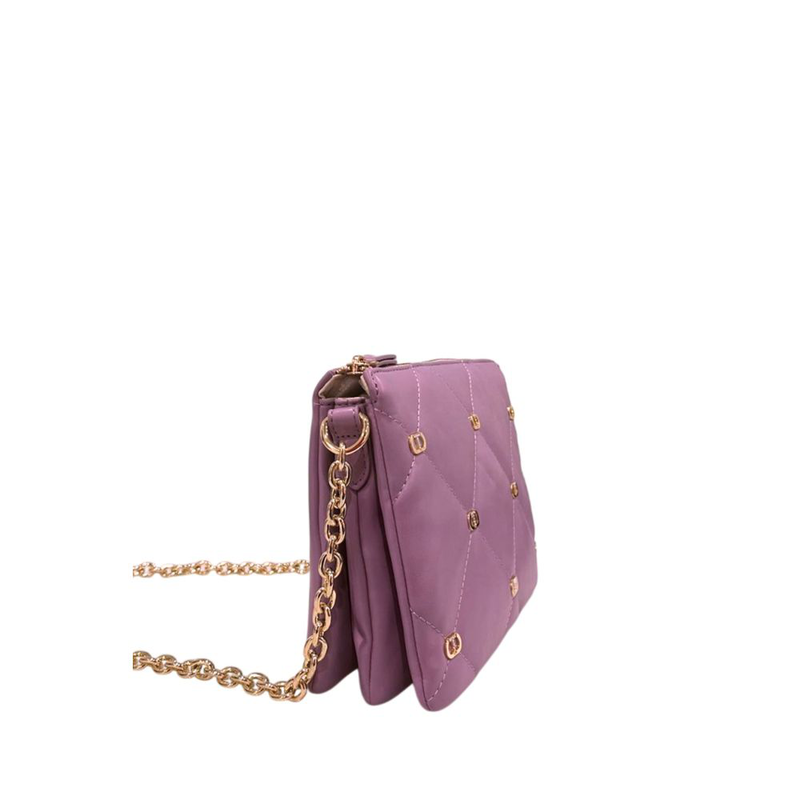 Purple faux leather women crossbody bag-null
