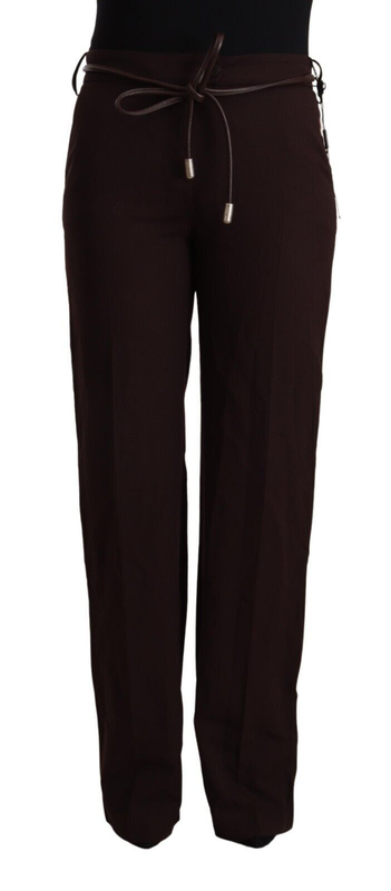Black high waist straight formal pants-null