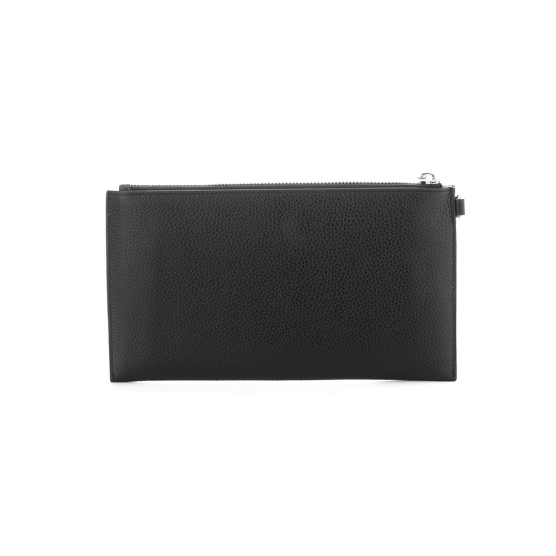 Brown leather clutch bag-null