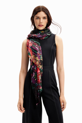 Floral rectangular foulard
