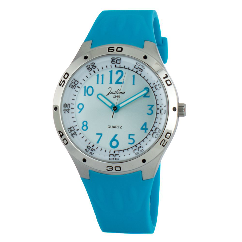 Blue rubber dress watch-null