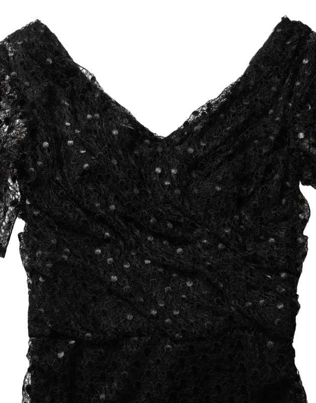 Black sequinned mermaid evening gown dress-null