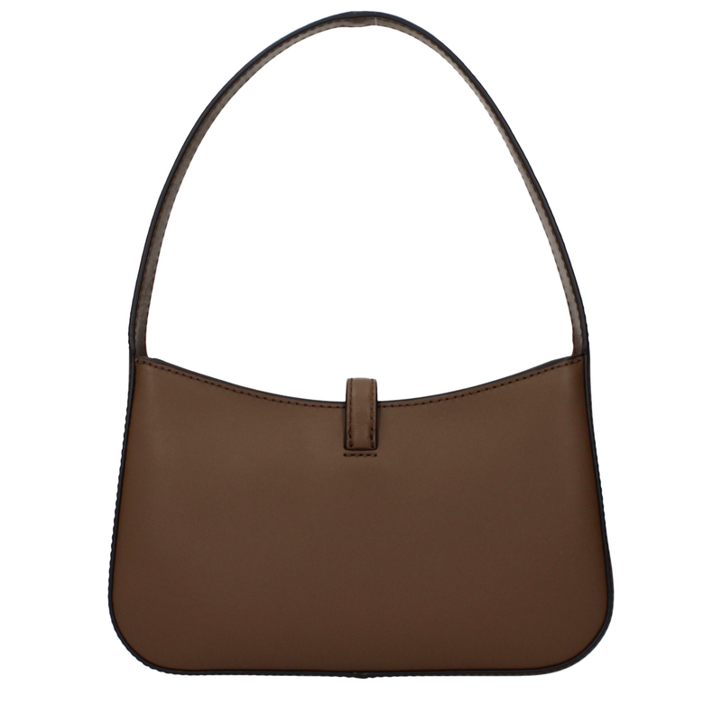 Brown leather handbag-null