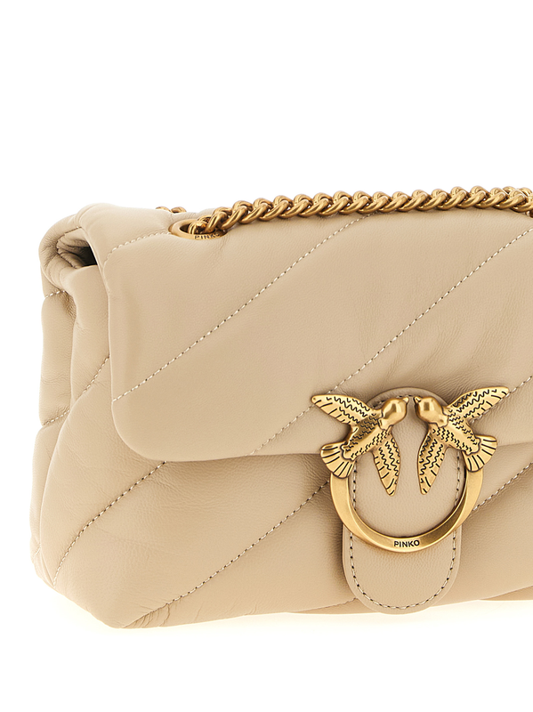 Beige lambskin crossbody bag-null