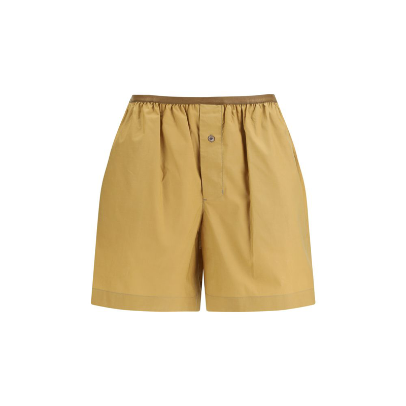 Beige cotton bermuda shorts-null