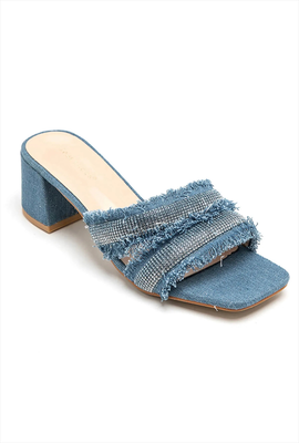 Denim mules