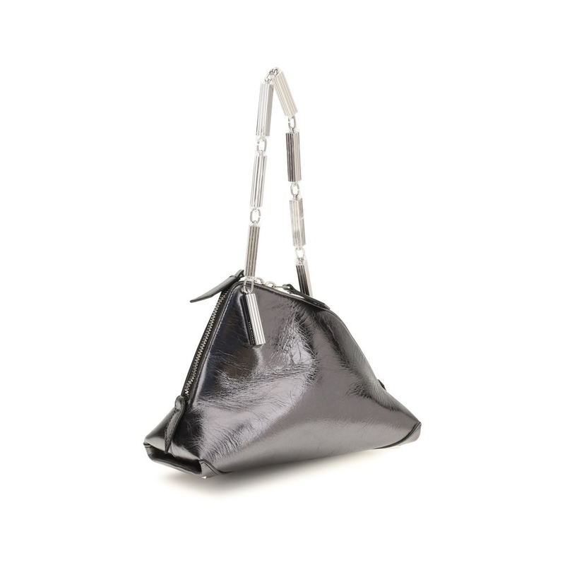 Silver calf leather bos taurus handbag-null