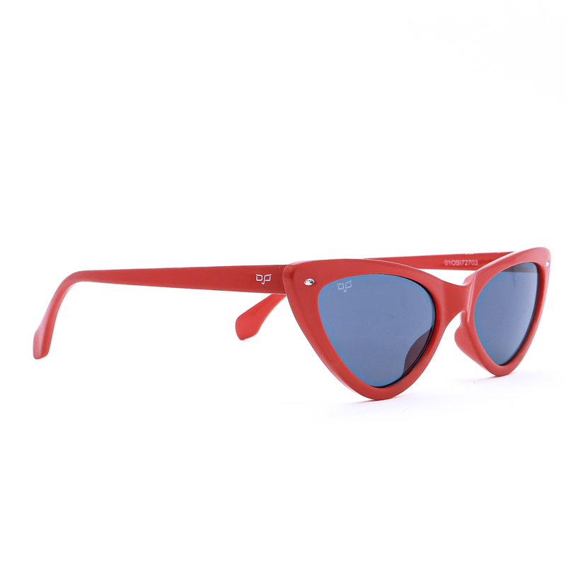 OJO signature sunglasses cat eye with crystals and  red frame and temples with black  lenses-null