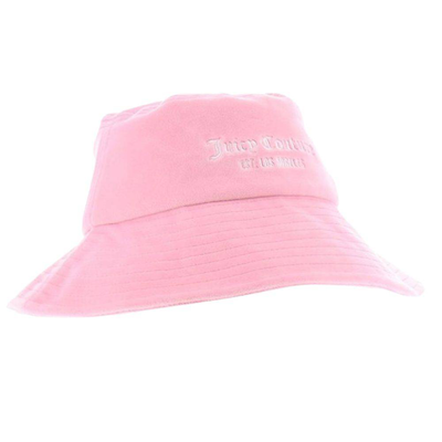 Juicy Couture claudine long brim velvet bucket hat, Pink, medium