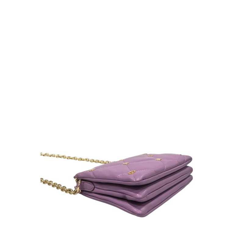 Purple faux leather women crossbody bag-null