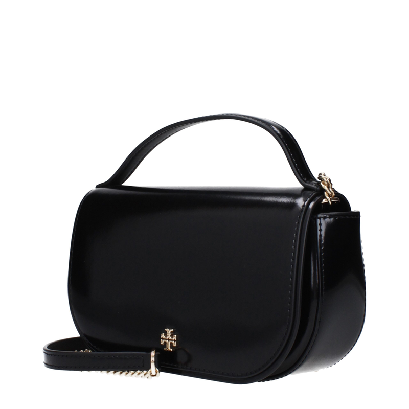 Black leather handbag-null