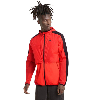 Ultra woven mens training jacket, Red / Black, medium