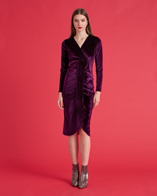 Velvet dress cross front image number null