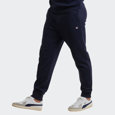 Rib cuff pants, Blue, medium