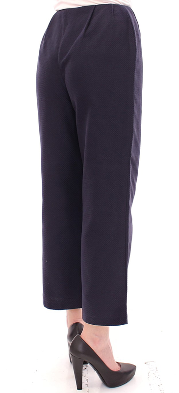 Blue cropped cotton pants-null