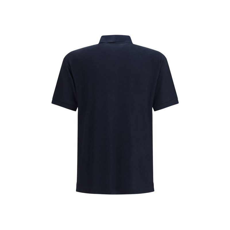 Blue viscose polo shirt-null