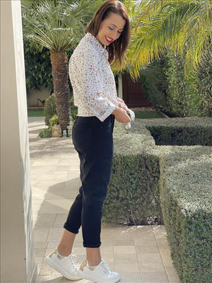 Jean black mom fit, Black, medium