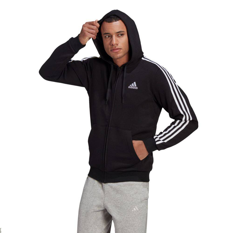 Men 3-stripes fleece fz hoodie-null
