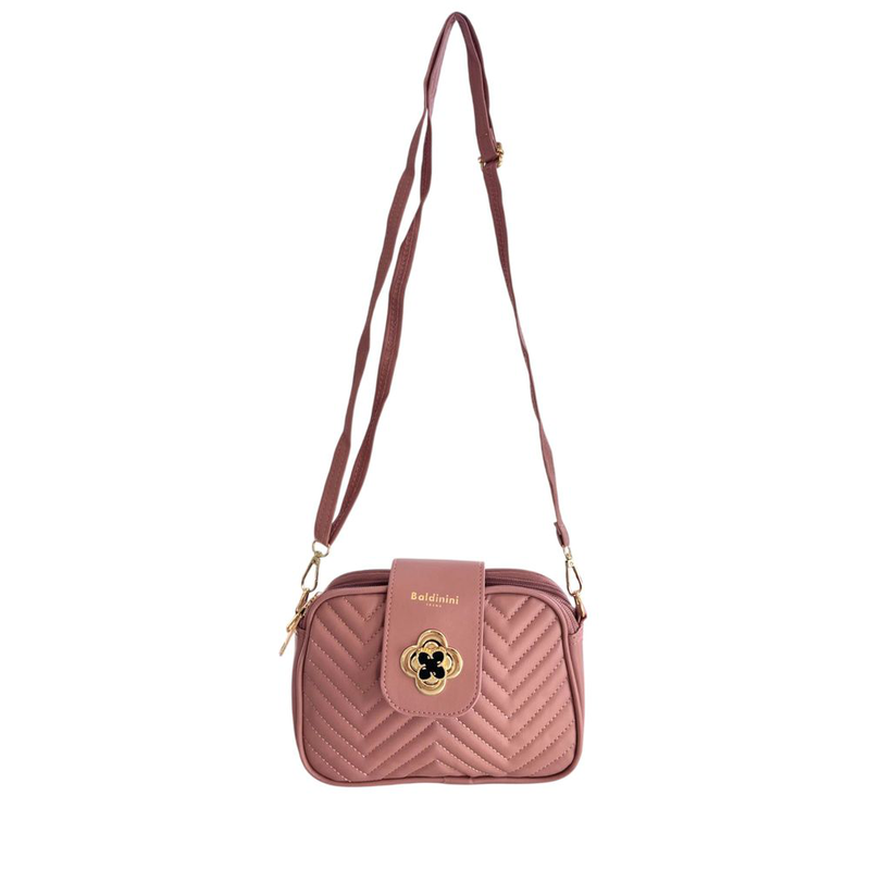 Pink pu women crossbody bag-null