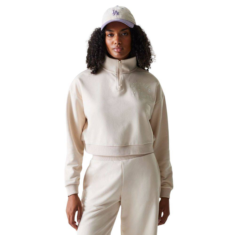 Women mlb tonal crop qrtr zip los angeles dodgers-null