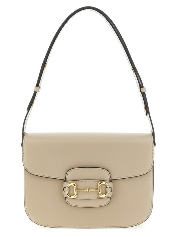 Beige calfskin shoulder bag-null