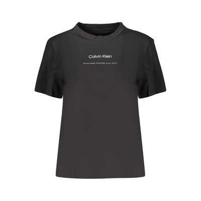 Black cotton women's t-shirt, Black, medium