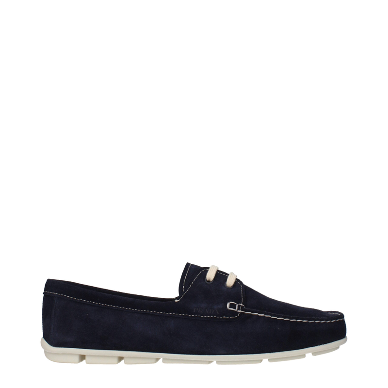 Blue leather slip-on loafers-null